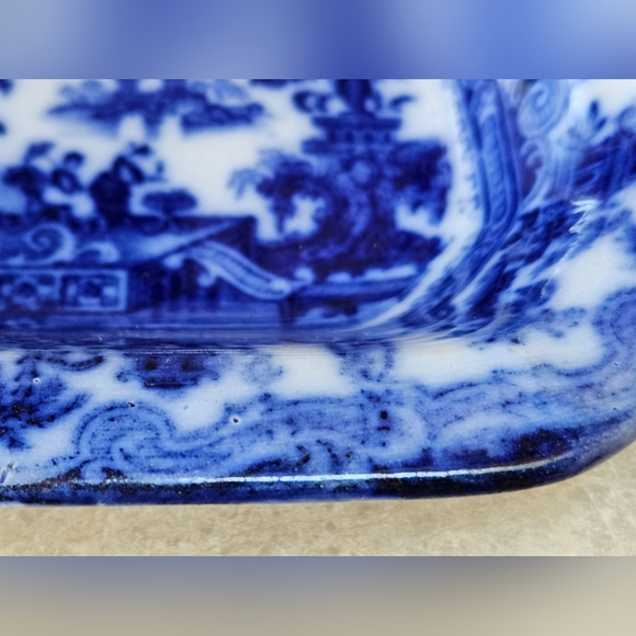 SOLD! Flow Blue W. Adams & Co Kyber pattern Antique c.1890's Excellent Condition - Picture 3 of 13